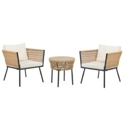 Beliani - GARGANO - Tuinset - Beige - PE Rotan