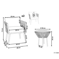 Beliani - GARGANO - Tuinset - Beige - PE Rotan -Meubels Voor Thuis 10957768