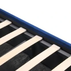 Beliani - ROCHEFORT - Tweepersoonsbed - Blauw - 180 X 200 Cm - Fluweel -Meubels Voor Thuis 10957796