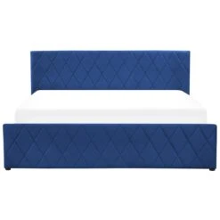 Beliani - ROCHEFORT - Tweepersoonsbed - Blauw - 180 X 200 Cm - Fluweel -Meubels Voor Thuis 10957812
