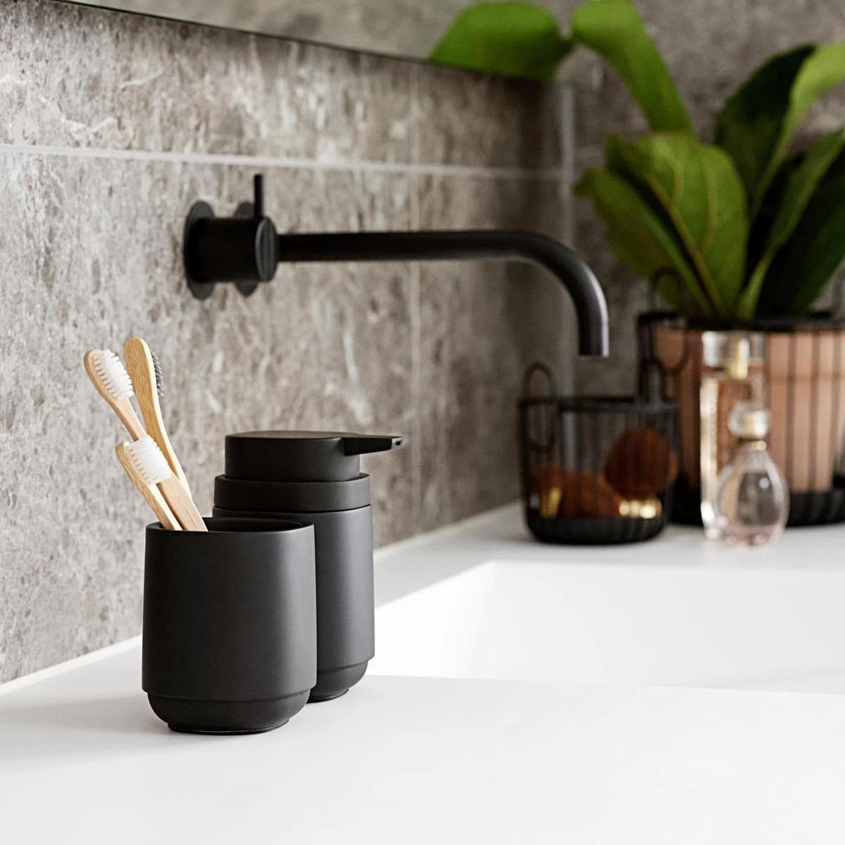 Zone Denmark Time Tandenborstelhouder - Zwart 4 Zone Denmark Time Tandenborstelhouder - Zwart - Afbeelding 2