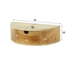 Hoyz - Nachtkastje 1L Curve - Massief Acacia Naturel -Meubels Voor Thuis 10970681