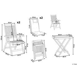 Beliani - JAVA - Bistroset Voor 2 - Rood - Acaciahout 24 Beliani - JAVA - Bistroset Voor 2 - Rood - Acaciahout -Meubels Voor Thuis 10974974