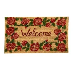 Clayre & Eef Deurmat 75x45 Cm Rood Kokosvezel Rubber Rechthoek