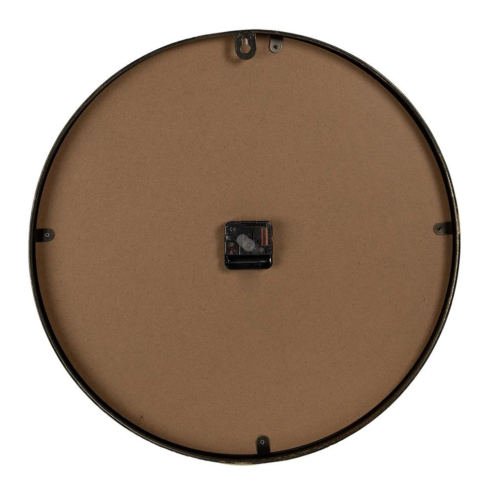 Clayre & Eef Wandklok Ø 50 Cm Zwart MDF Glas Muurklok 5 Clayre & Eef Wandklok Ø 50 Cm Zwart MDF Glas Muurklok - Afbeelding 3