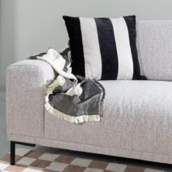 By FonQ Stripe Sierkussen 50 X 50 Cm - Zwart -Meubels Voor Thuis 11005593