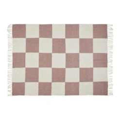 By FonQ Check Plaid 130 X 200 Cm - Roze -Meubels Voor Thuis 11005652