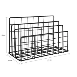 QUVIO Tijdschriften Organizer - Metaal - Zwart -Meubels Voor Thuis 11023875