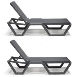 Meubels Voor Thuis 23 SCAB Vela Verstelbaar Ligbed Met Wielen - Set Van 2 - Antracietgrijs