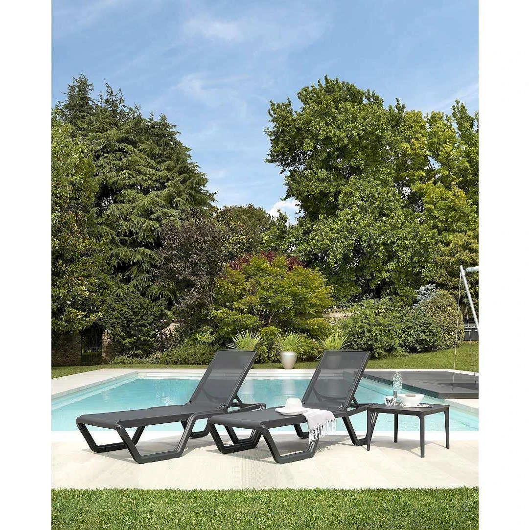 SCAB Vela Verstelbaar Ligbed Met Wielen - Set Van 2 - Antracietgrijs 4 SCAB Vela Verstelbaar Ligbed Met Wielen - Set Van 2 - Antracietgrijs - Afbeelding 2