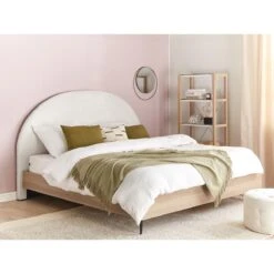 Beliani - MILLAY - Bed - Wit - 160 X 200 Cm - Stof -Meubels Voor Thuis 11045300