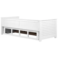 Beliani - CAHORS - Onderschuifbed - Wit - 90 X 200 Cm - Rubberhout -Meubels Voor Thuis 11047784