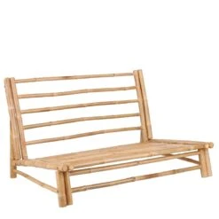 Mica Decorations Tropical Loungebank - L120 Cm - Bamboe - Lichtbruin