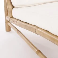 Mica Decorations Tropical Loungebank - L120 Cm - Bamboe - Lichtbruin -Meubels Voor Thuis 11050255