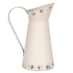 Clayre & Eef Decoratie Kan 27 Cm Wit Metaal Woonaccessoires -Meubels Voor Thuis 11054529