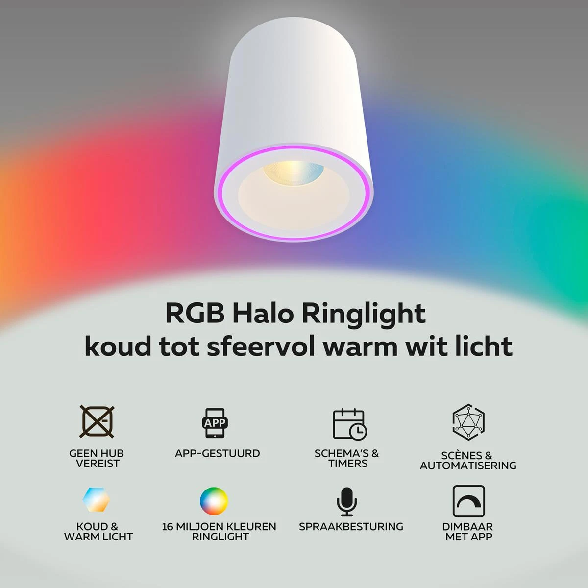Calex Smart Halo Opbouwspot Wit - RGB En CCT 7 Calex Smart Halo Opbouwspot Wit - RGB En CCT - Afbeelding 5