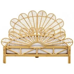 Beliani-FLORENTINE-Tweepersoonsbed-Lichtbruin-160 X 200 Cm-Rotan -Meubels Voor Thuis 11065686