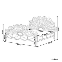 Beliani-FLORENTINE-Tweepersoonsbed-Lichtbruin-160 X 200 Cm-Rotan -Meubels Voor Thuis 11065710