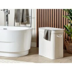 Beliani - KALTHOTA - Mand - Wit - Bamboehout -Meubels Voor Thuis 11069039