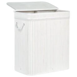 Beliani - KALTHOTA - Mand - Wit - Bamboehout -Meubels Voor Thuis 11069056