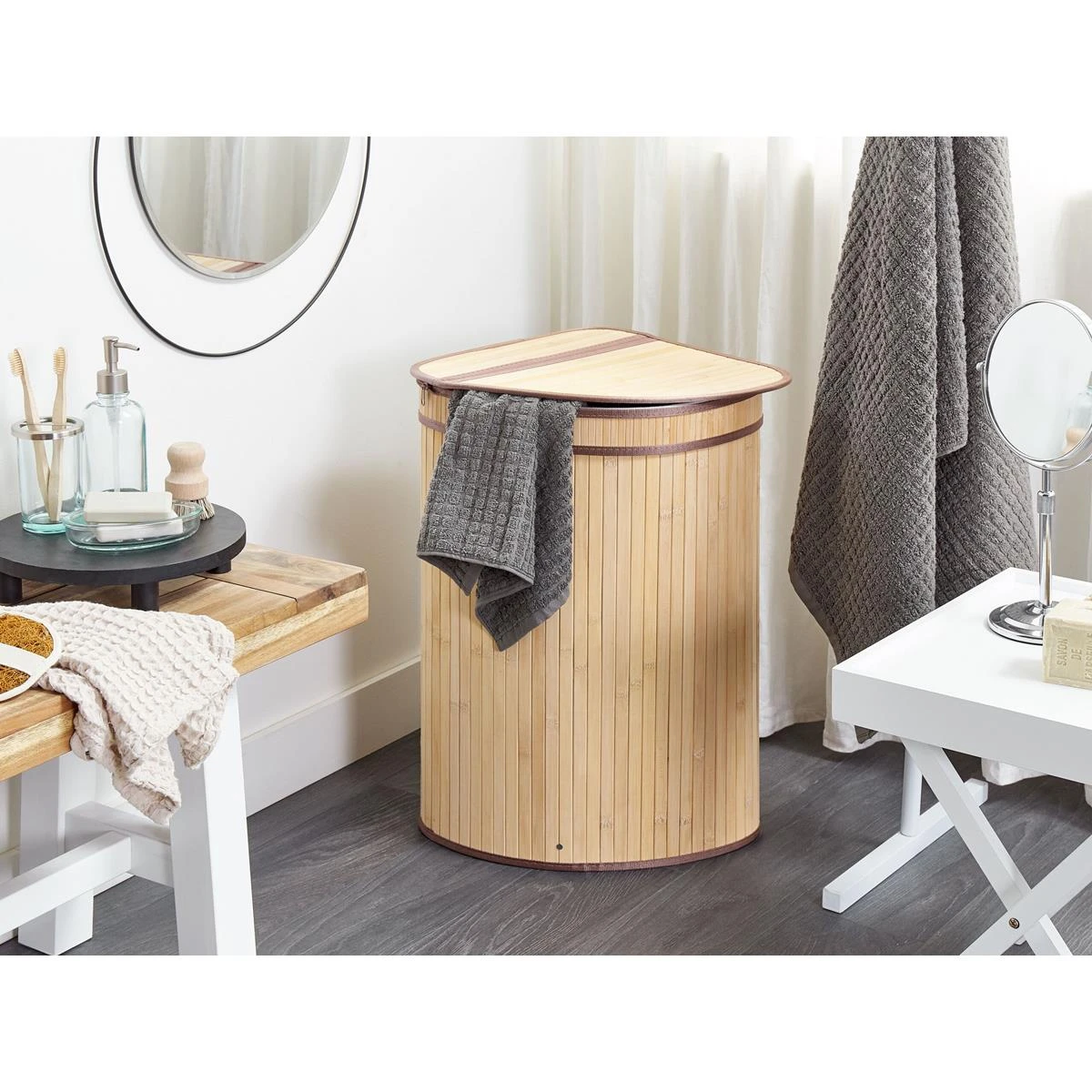 Beliani - BADULLA - Mand - Lichte Houtkleur - Bamboehout 4 Beliani - BADULLA - Mand - Lichte Houtkleur - Bamboehout - Afbeelding 2