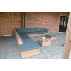 Wood4you - Loungeset 7 Bankirai 250cm|250cm Incl Kussens -Meubels Voor Thuis 11070891