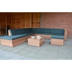 Wood4you - Loungeset 7 Bankirai 250cm|250cm Incl Kussens -Meubels Voor Thuis 11070900