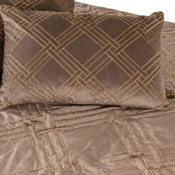 PTMD Verine Dekbedovertrek - 240x220x2 Cm - Fluweel - Bruin -Meubels Voor Thuis 11071637