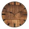 SVJ Wandklok Rond - 30 X 30 X 5 Cm - Hout - Bruin|Zwart