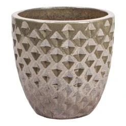 PTMD Mindy Bloempotten - H42 X Ø44 Cm - Keramiek - Parel - Set Van 4 -Meubels Voor Thuis 11072388