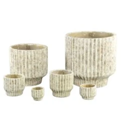 PTMD Gabriel Bloempot - 30x30x30 Cm - Cement - Creme -Meubels Voor Thuis 11072517