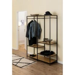 Lisomme Vic Houten Kledingrek Naturel - 121 X 174 Cm -Meubels Voor Thuis 11074154