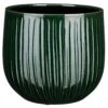Mica Decorations Plantenpot - Donkergroen - Glans Ribbel - D29|H25 Cm 2 Mica Decorations Plantenpot - Donkergroen - Glans Ribbel - D29|H25 Cm -Meubels Voor Thuis 11076300