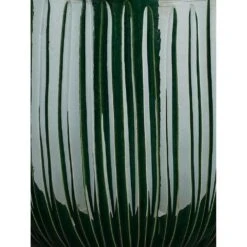Mica Decorations Plantenpot - Donkergroen - Glans Ribbel - D29|H25 Cm -Meubels Voor Thuis 11076303