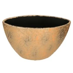 Mica Decorations Bloempot - Goudkleurig - Ovale Schaal - 40 X 26 Cm -Meubels Voor Thuis 11080878