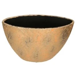 Mica Decorations Bloempot - Goudkleurig - Ovale Schaal - 40 X 26 Cm -Meubels Voor Thuis 11080885