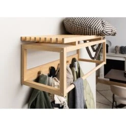 Lisomme Jort Bamboe Wandkapstok Naturel - 80 X 30 Cm -Meubels Voor Thuis 11081952