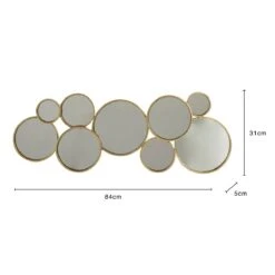 J-Line Spiegel 9 Ronden Metaal Goud 6 J-Line Spiegel 9 Ronden Metaal Goud -Meubels Voor Thuis 11086547