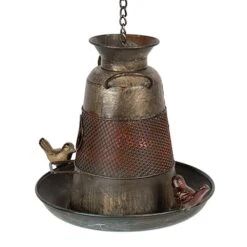 Clayre & Eef Vogelhuis 30x22x21|48 Cm Grijs Rood Ijzer Vogelhuisje -Meubels Voor Thuis 11093923