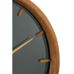 J-Line Rond Klok - Hout| Glas - Bruin| Zwart - Ø 40 Cm -Meubels Voor Thuis 11093969