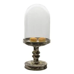 Clayre & Eef Stolp Ø 21x49 Cm Metaal Glas Rond Glazen Stolp -Meubels Voor Thuis 11094469