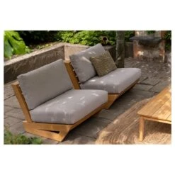 Exotan 1-Zits Element Buiten Lowi - Teak - Taupe - 68x92x98 -Meubels Voor Thuis 11103923