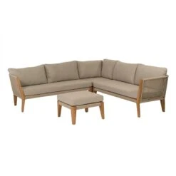 Exotan Loungeset Buiten San Remo - Teak - Naturel - 70x240x240 -Meubels Voor Thuis 11103956