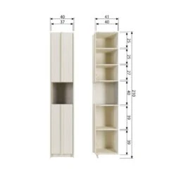 WOOOD Kast Basu - Grenen - Dust - 210x40x42 -Meubels Voor Thuis 11104423