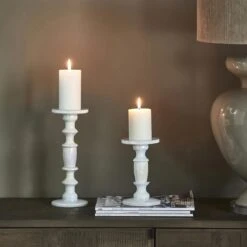 Riviera Maison Kaarsenhouder Wit, Kandelaar - RM Brighton S -Meubels Voor Thuis 11104635