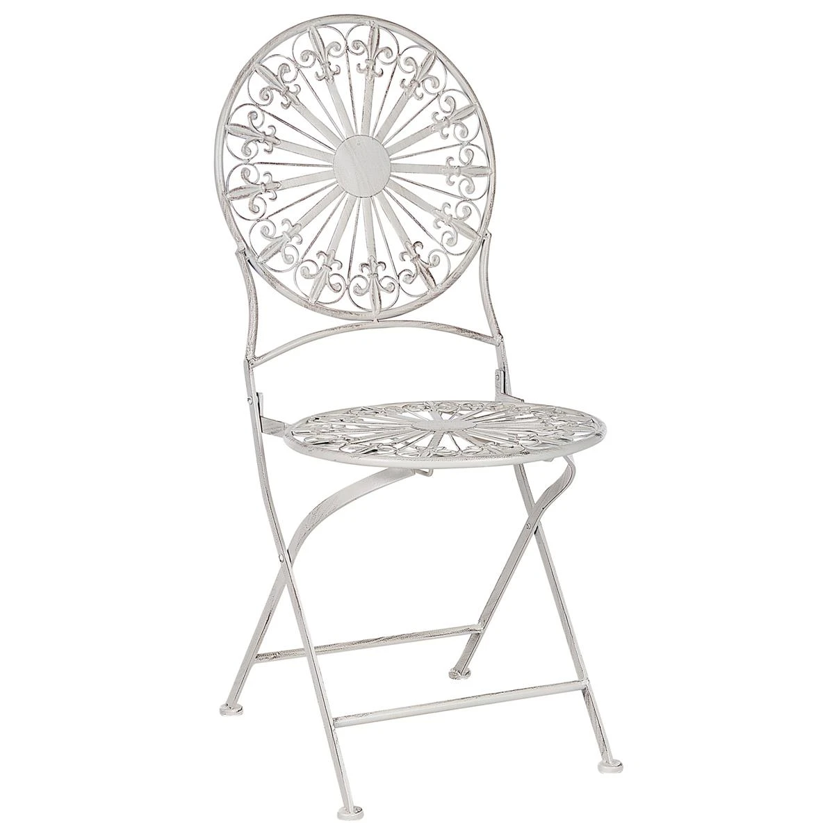 Beliani - SCAFA - Bistro Set - Wit - IJzer 6 Beliani - SCAFA - Bistro Set - Wit - IJzer - Afbeelding 4