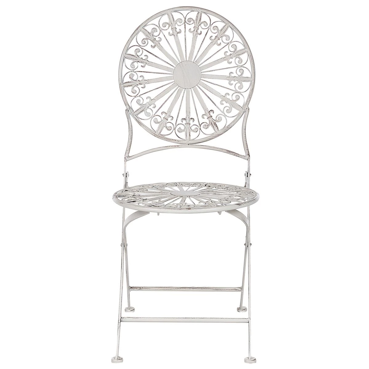 Beliani - SCAFA - Bistro Set - Wit - IJzer 5 Beliani - SCAFA - Bistro Set - Wit - IJzer - Afbeelding 3