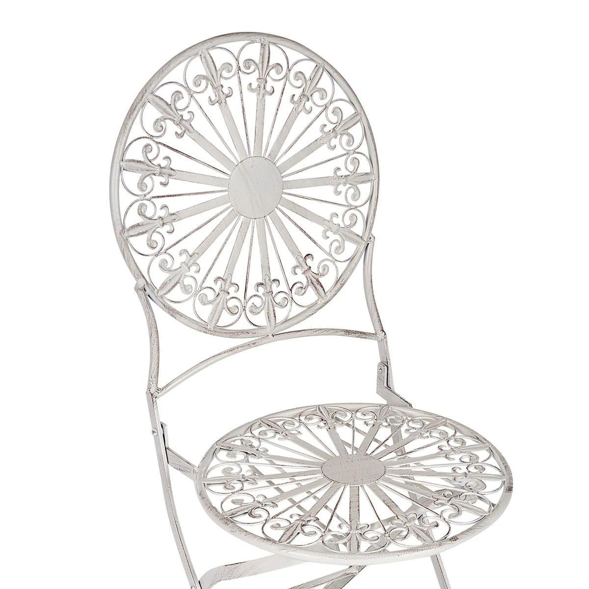 Beliani - SCAFA - Bistro Set - Wit - IJzer 10 Beliani - SCAFA - Bistro Set - Wit - IJzer - Afbeelding 8