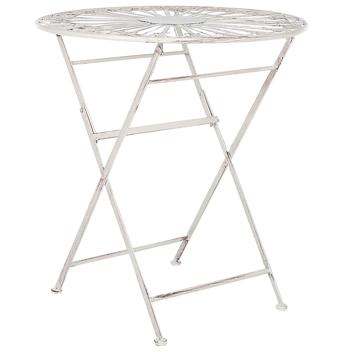 Beliani - SCAFA - Bistro Set - Wit - IJzer 8 Beliani - SCAFA - Bistro Set - Wit - IJzer - Afbeelding 6