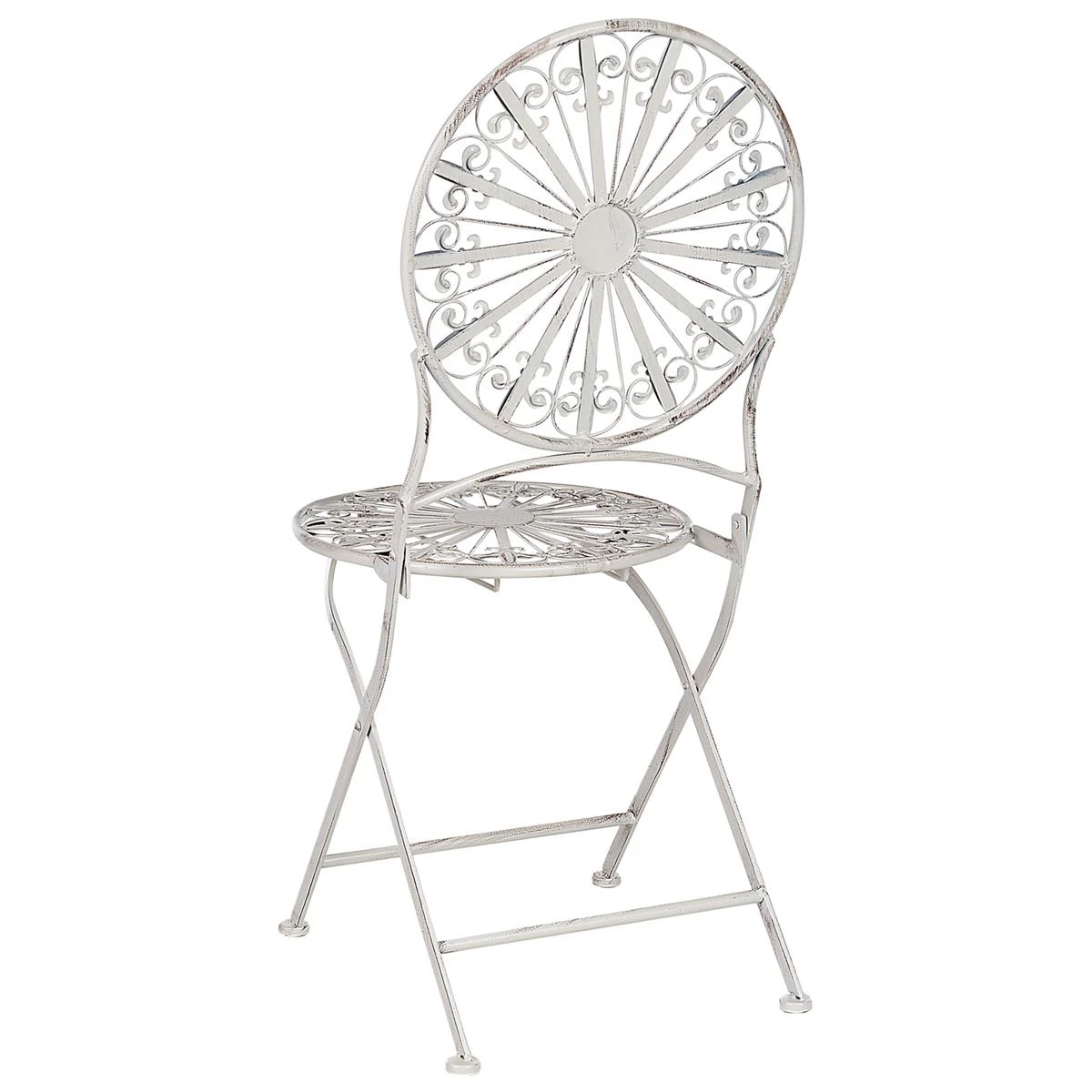 Beliani - SCAFA - Bistro Set - Wit - IJzer 7 Beliani - SCAFA - Bistro Set - Wit - IJzer - Afbeelding 5